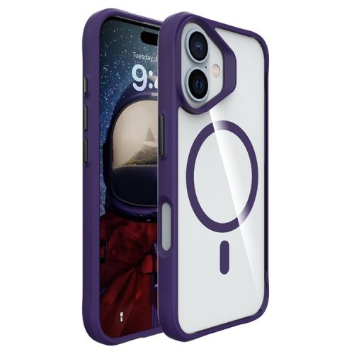 Combat X Mode Magnetic Series for iPhone 16 Case Compatible with MagSafe TPU+PC Phone Cover - Purple