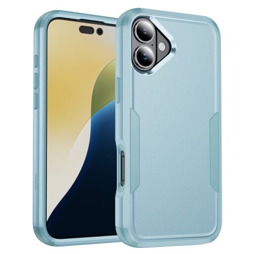 Commuter Series For iPhone 16 Case 3-in-1 Shockproof TPU+PC Phone Cover - Grey Green