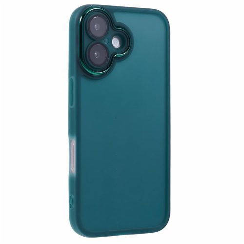 DKSM Series For iPhone 16 Case Electroplated Camera Frame TPU Phone Cover - Transparent Army Green