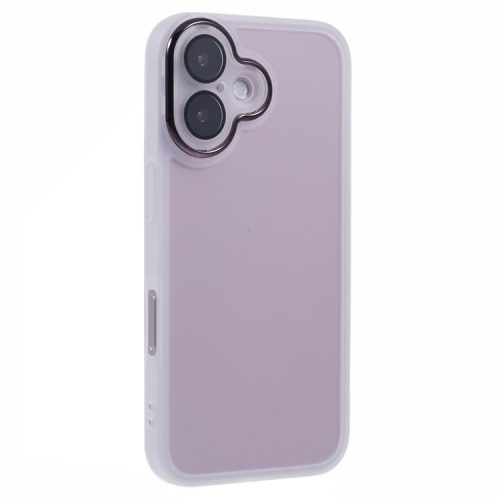 DKSM Series For iPhone 16 Case Electroplated Camera Frame TPU Phone Cover - Transparent White