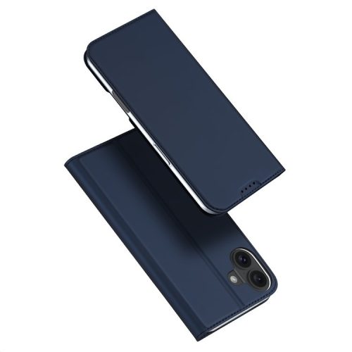 DUX DUCIS Skin Pro Series For iPhone 16 Case Leather Flip Phone Cover with Card Slots - Blue