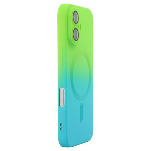 ENAKY HAT PRINCE For iPhone 16 Case Silicone Cover Lens Protection - Green+Blue