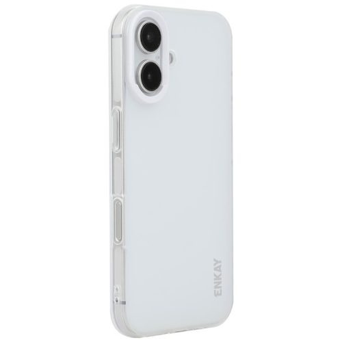 ENKAY HAT PRINCE For iPhone 16 Case Translucent Matte TPU Shockproof Phone Case - White