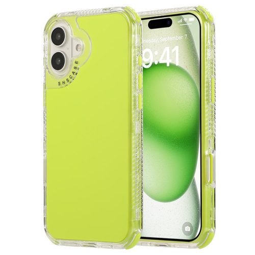 For iPhone 16 Case 3-in-1 Drop-proof PC+TPU Phone Cover - Green