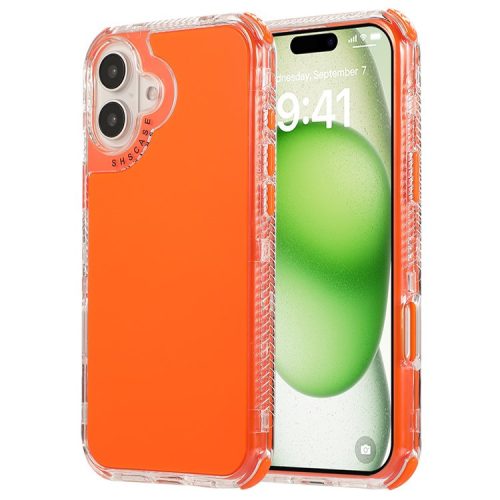 For iPhone 16 Case 3-in-1 Drop-proof PC+TPU Phone Cover - Orange