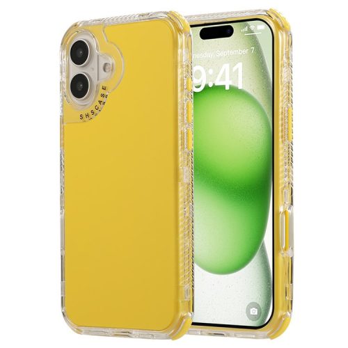 For iPhone 16 Case 3-in-1 Drop-proof PC+TPU Phone Cover - Yellow