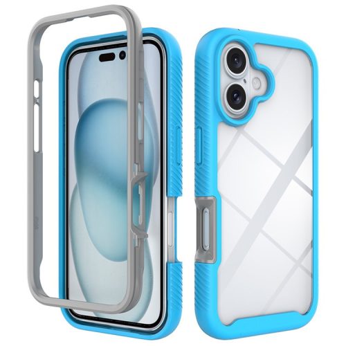 For iPhone 16 Case Anti-Drop 2-in-1 PC+TPU Phone Cover - Baby Blue