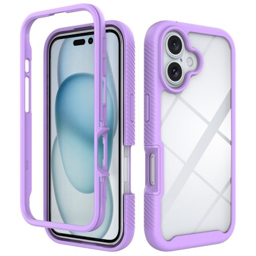 For iPhone 16 Case Anti-Drop 2-in-1 PC+TPU Phone Cover - Purple