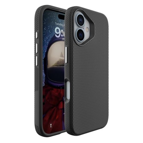 For iPhone 16 Case Anti-Drop TPU+PC Four Corner Phone Cover - Black