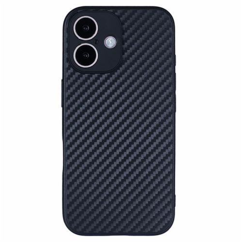 For iPhone 16 Case Carbon Fiber Texture TPU Phone Cover