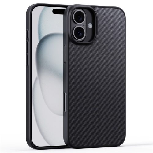 For iPhone 16 Case Compatible MagSafe Shockproof TPU+Aramid Fiber Phone Cover Carbon Fiber Texture