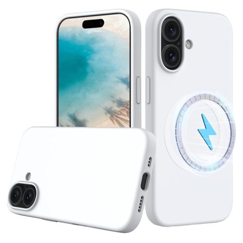 For iPhone 16 Case Compatible with MagSafe Anti-Drop Liquid Silicone Phone Cover - White