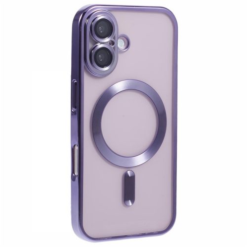 For iPhone 16 Case Compatible with Magsafe Clear TPU Phone Cover with Lens Film - Light Purple