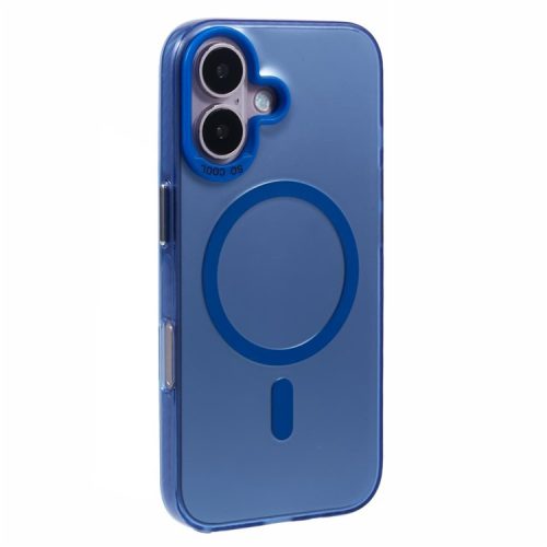 For iPhone 16 Case Compatible with MagSafe Laser Effect TPU+Acrylic Phone Cover - Blue