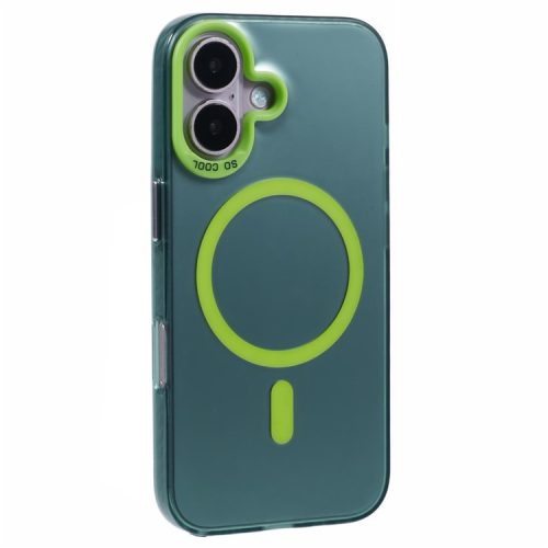 For iPhone 16 Case Compatible with MagSafe Laser Effect TPU+Acrylic Phone Cover - Green