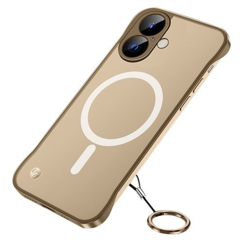 For iPhone 16 Case Compatible with MagSafe Matte PC Frameless Mobile Cover - Gold