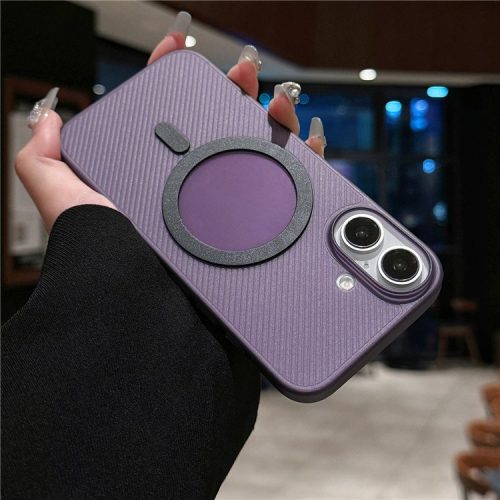 For iPhone 16 Case Compatible with MagSafe Matte PP Ultra-Thin Phone Cover - Transparent Purple