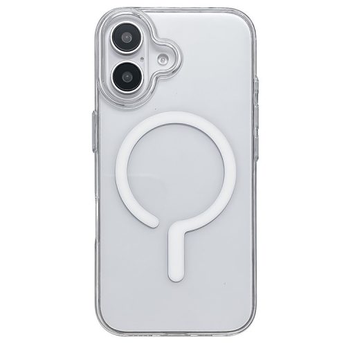 For iPhone 16 Case Compatible with MagSafe Protective TPU+PC Phone Cover - White