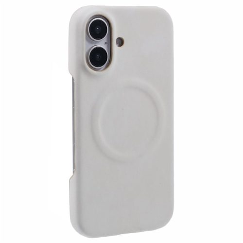 For iPhone 16 Case Compatible with MagSafe Skin-touch Leather+PC Back Cover - White