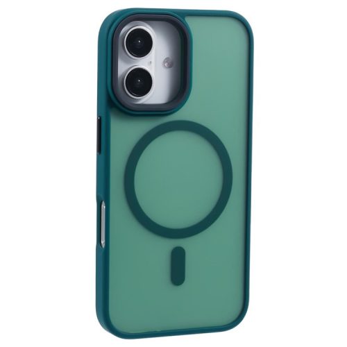 For iPhone 16 Case Compatible with MagSafe Skin-Touch PC+TPU Phone Cover - Midnight Green