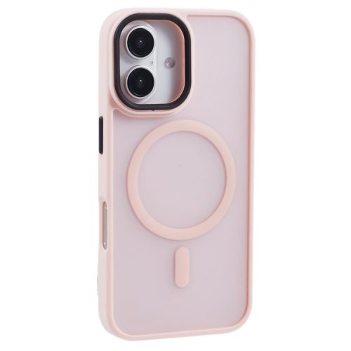 For iPhone 16 Case Compatible with MagSafe Skin-Touch PC+TPU Phone Cover - Pink