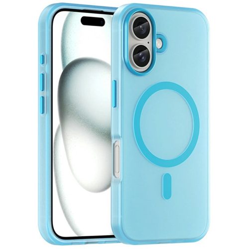 For iPhone 16 Case Compatible with MagSafe TPU + PC Slim Matte Translucent Phone Cover - Blue