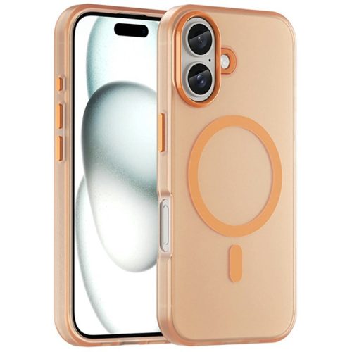 For iPhone 16 Case Compatible with MagSafe TPU + PC Slim Matte Translucent Phone Cover - Orange