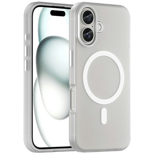 For iPhone 16 Case Compatible with MagSafe TPU + PC Slim Matte Translucent Phone Cover - White