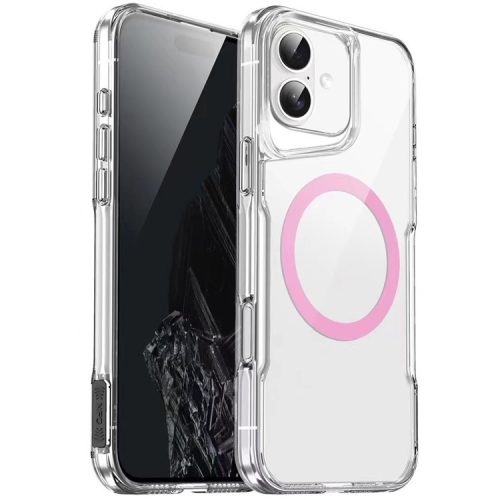 For iPhone 16 Case Compatible with MagSafe TPU+Acrylic Cell Phone Cover - Pink