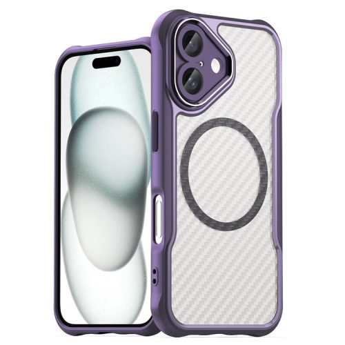 For iPhone 16 Case Compatible with MagSafe TPU+PC Drop-proof Phone Cover - Purple