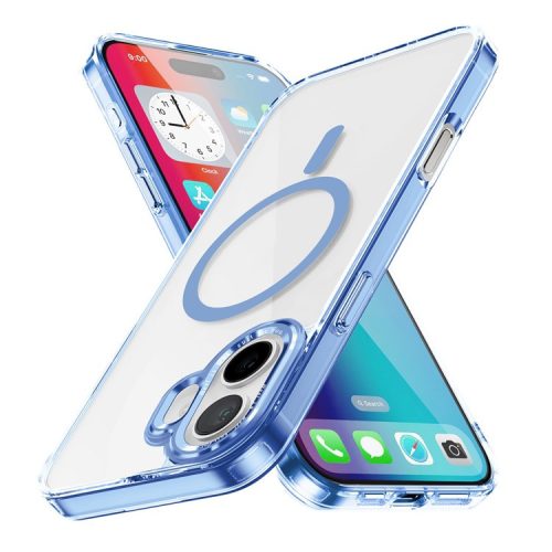 For iPhone 16 Case Compatible with MagSafe TPU+PC Transparent Phone Cover - Baby Blue