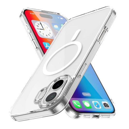 For iPhone 16 Case Compatible with MagSafe TPU+PC Transparent Phone Cover - Transparent