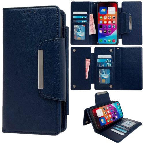 For iPhone 16 Case Detachable 2-in-1 Magnetic Closure PU Leather Wallet Phone Case - Sapphire