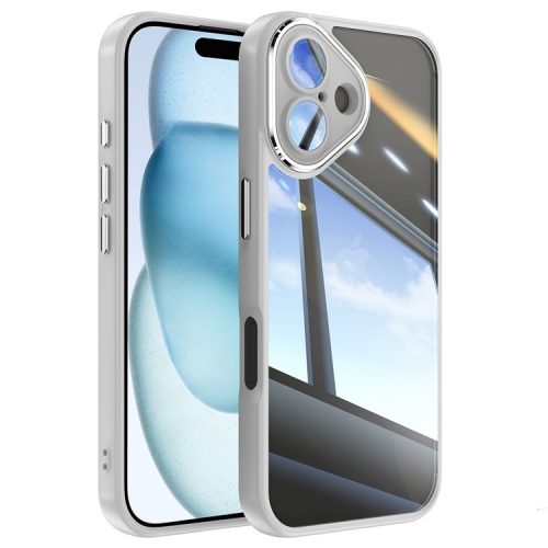 For iPhone 16 Case Drop-Proof TPU + Acrylic Protective Phone Cover - Grey