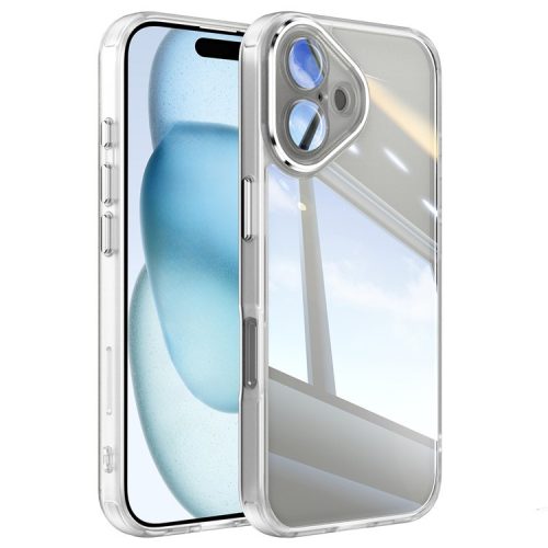 For iPhone 16 Case Drop-Proof TPU + Acrylic Protective Phone Cover - Transparent White