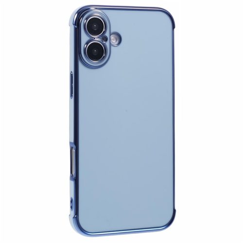 For iPhone 16 Case Electroplated Frame TPU Soft Phone Cover - Blue