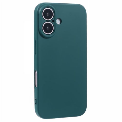 For iPhone 16 Case Fiber Lining TPU Soft Touch Phone Cover Drop Protection - Army Green