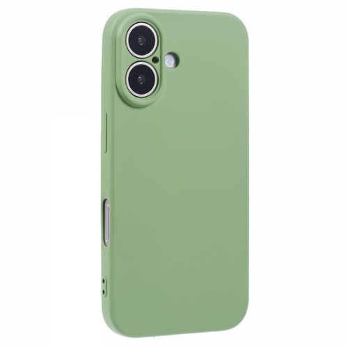 For iPhone 16 Case Fiber Lining TPU Soft Touch Phone Cover Drop Protection - Matcha Green