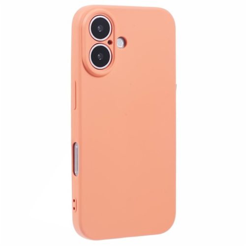 For iPhone 16 Case Fiber Lining TPU Soft Touch Phone Cover Drop Protection - Orange