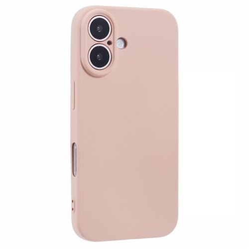 For iPhone 16 Case Fiber Lining TPU Soft Touch Phone Cover Drop Protection - Pink