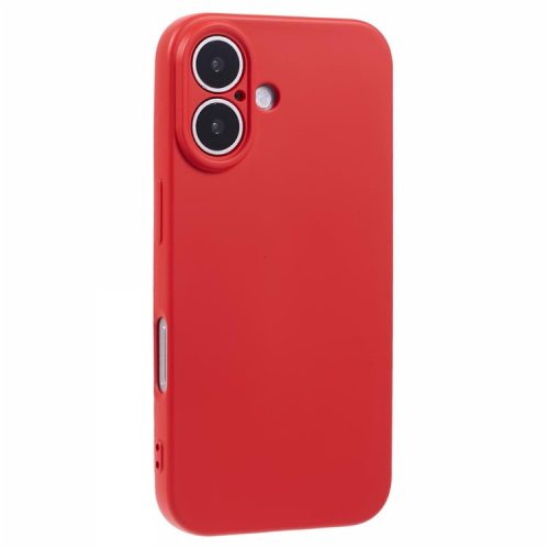 For iPhone 16 Case Fiber Lining TPU Soft Touch Phone Cover Drop Protection - Red