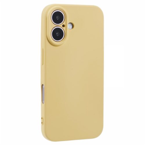 For iPhone 16 Case Fiber Lining TPU Soft Touch Phone Cover Drop Protection - Yellow