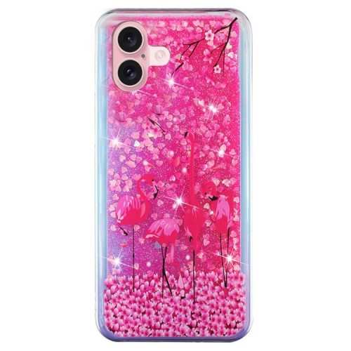 For iPhone 16 Case Floating Quicksand Pattern Soft TPU Back Cover - Birds