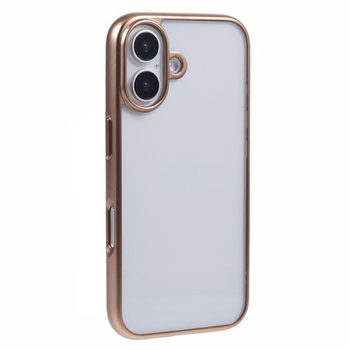 KIGC Ice Silk Series For iPhone 16 Case TPU+PC Electroplating Phone Cover - Gold