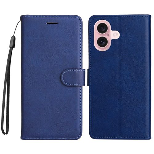 KT Leather Series-2 for iPhone 16 Case Card Slots Wallet Phone Leather Cover - Blue