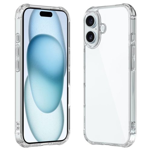 LEEU DESIGN For iPhone 16 Case 6D Stereo Sound Hole Acrylic + TPU Phone Cover - Transparent