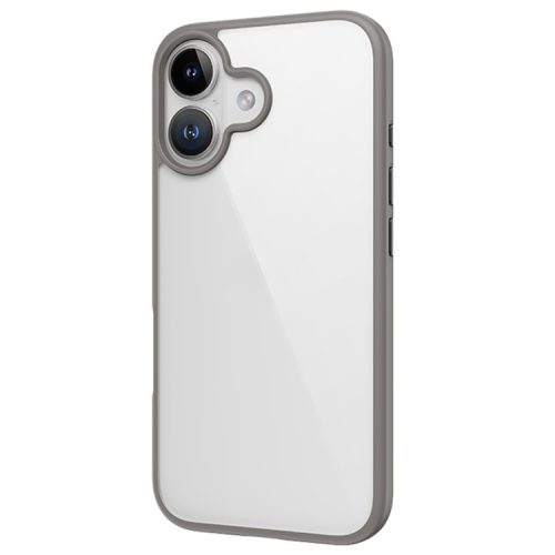 ROCK For iPhone 16 Clear Phone Case PC+TPU Shockproof Back Cover - Grey