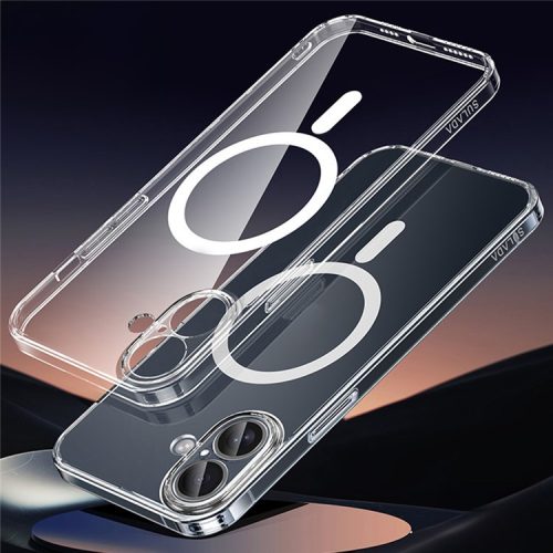 SULADA For iPhone 16 Case Built-In Lens Film TPU+PC Phone Cover Compatible with MagSafe - Transparent