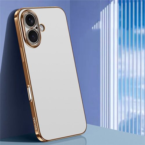 SULADA For iPhone 16 Case Electroplated AG Matte Anti-Fingerprint TPU Phone Cover - Gold