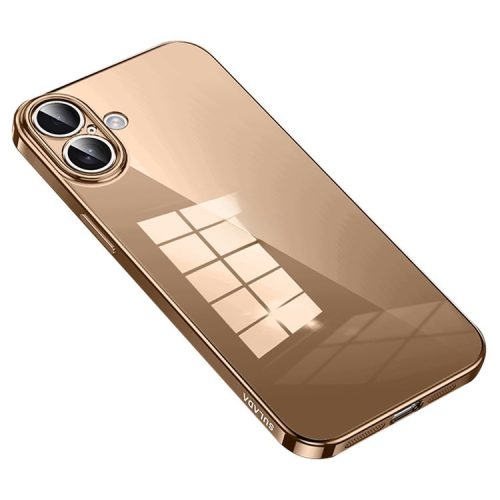 SULADA For iPhone 16 Case Ultra-Thin Electroplated TPU Clear Phone Cover - Gold